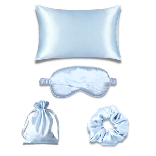 4-in-1 Butter Silk Gift Set | 100% Ice Silk - Baby Blue