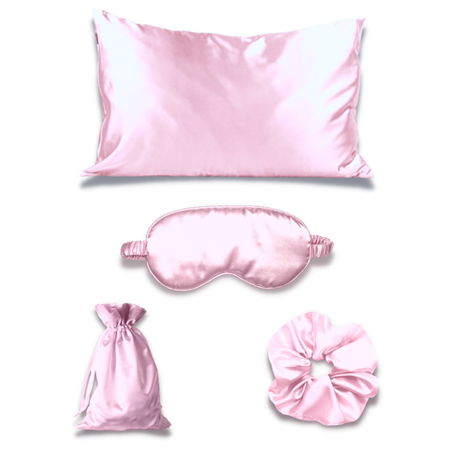 4-in-1 Butter Silk Gift Set | 100% Ice Silk - Baby Pink