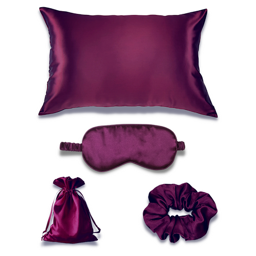 4-in-1 Butter Silk Gift Set | 100% Ice Silk - Maroon